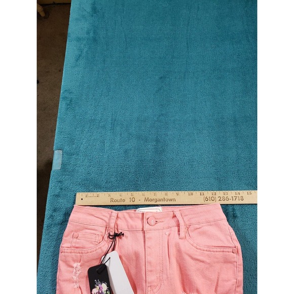 Soho Babe Jeans Sz 1 Womens Pink Mid Rise Skinny Distressed Stretch Ladies NWT - Picture 10 of 13